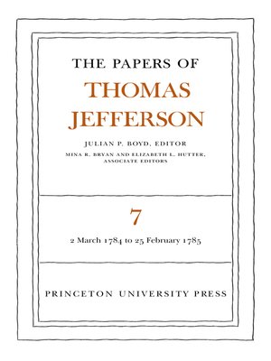 cover image of The Papers of Thomas Jefferson, Volume 7